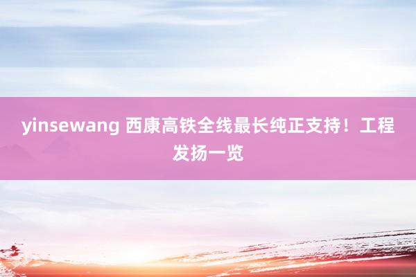 yinsewang 西康高铁全线最长纯正支持！工程发扬一览