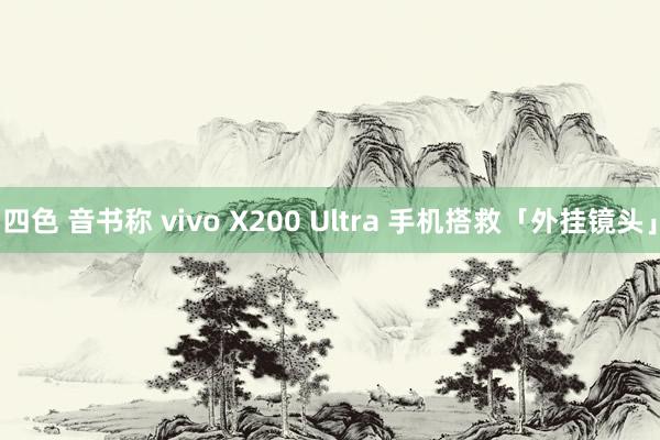 四色 音书称 vivo X200 Ultra 手机搭救「外挂镜头」