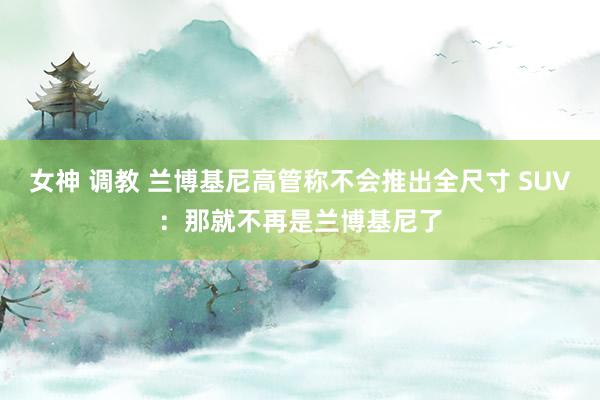 女神 调教 兰博基尼高管称不会推出全尺寸 SUV：那就不再是兰博基尼了