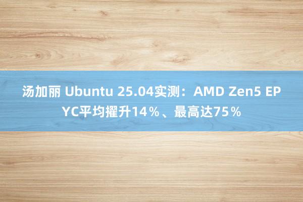 汤加丽 Ubuntu 25.04实测：AMD Zen5 EPYC平均擢升14％、最高达75％